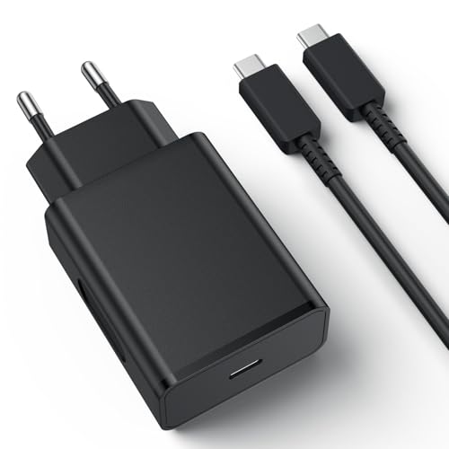 45W USB C Ladegerät für Samsung Galaxy S24 Ultra/S23/S22/S21/S20/Note/A Schnellladegerät Netzteil mit Ladekabel Samsung Schnellladekabel 2M Super Fast Charging Charger Adapter Stecker Power Steckdose
