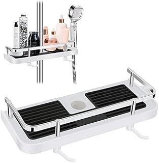 Liamostee Punch free Multi-function Storage Rack, 2-in-1 Liftable Shower Storage Rack, shower rack, Bathroom Organiser, No Drilling Shower Shelf Caddy for Bathroom caddy