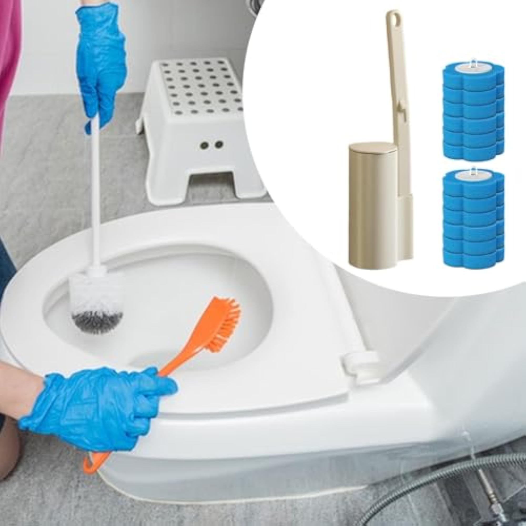 Disposable Toilet Brush Set with 12 Refills