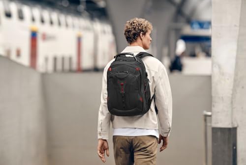 WENGER Pegasus Deluxe Laptop-Rucksack, Notebook 14 bis 16 Zoll, Tablet bis 10 Zoll, 25 l, Damen Herren, Business Uni Schule Reisen, Schwarz, 606492