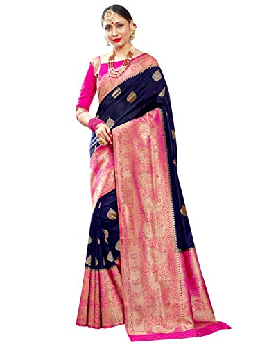 Sarees for Women Banarasi Art Silk Woven Saree || Ethnic Gift Indian Traditional Wedding Sari with Unstitched Blouse