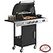 Outsunny Gasgrill 10,5 KW 3+1 Brenner BBQ Grillwagen Edelstahl inkl Seitenbrenner Flaschenöffner Thermometer Gusseisen-Grillrost Warmhalterost Rolle Seitentisch Unterschrank Gas-Grill für Balkon Party