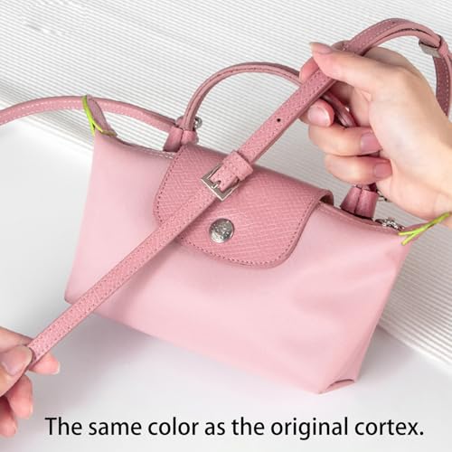 Image of Bag Leather Strap Replacement Crossbody Shoulder Straps for Mini Bag Pouch, No Damage Conversion Kits Accessories xs strap pink (MINI-Pink-S)