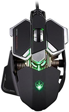 SUMLINK 4000 DPI Wired Professional USB Gaming Mouse with 10 Programming Buttons LED Optical,Nano, Ergonomic and Plus Aluminium Base (Black)