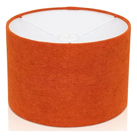 Chenille Burnt Orange LAMPSHADE Handmade in UK Orange Fabric Lampshade Orange Drum Lampshade Orange Living Room Lampshade UK Made Lamp Shade Orange Bedroom Orange Retro Lampshade Cover