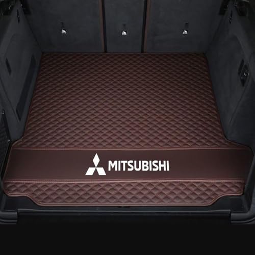 フルカバートランクライナー適用 三菱 エクリプスクロス ガソリン 2018 2019 2020 2021 2022 2023 2024 防水トランク保護マットインテリアアクセサリー用車用レザートランクマット,Coffeestyle-Bottom [並行輸入