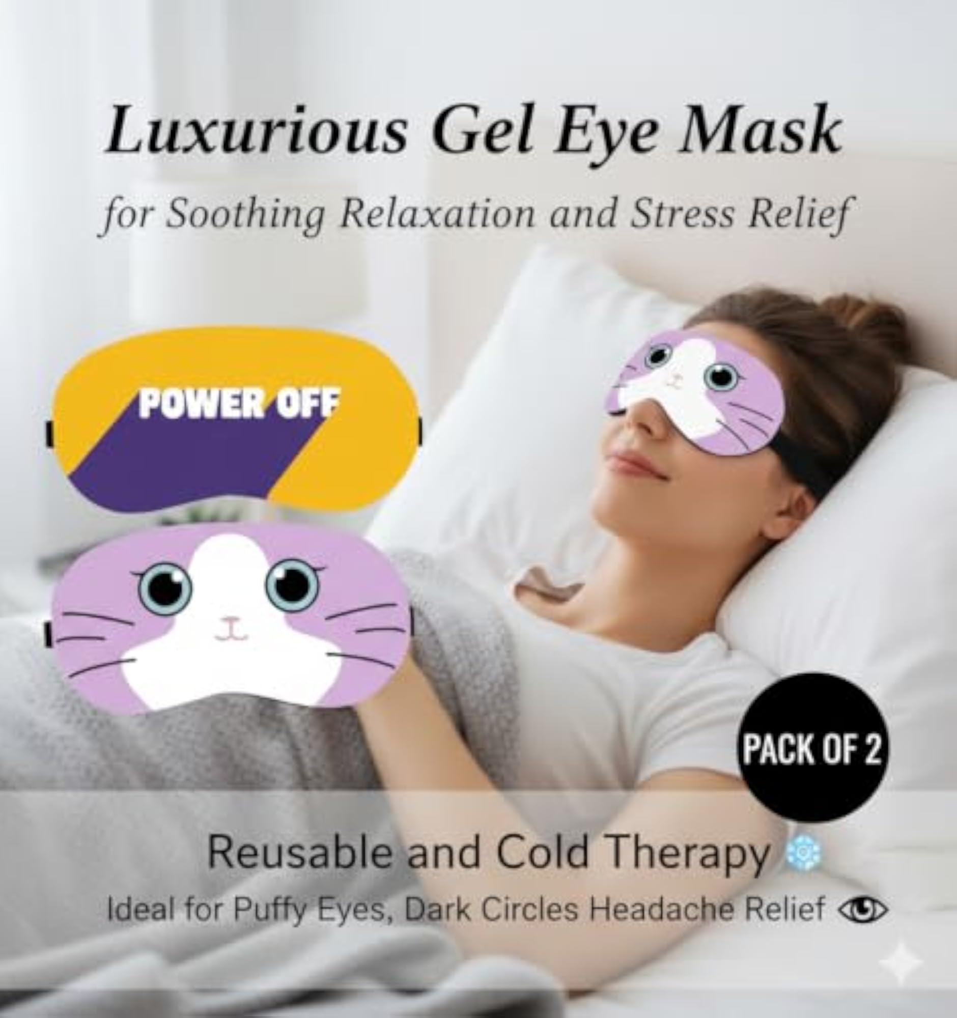 Power Off Cartoon Sleep Mask for Sleeping