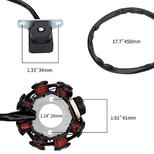 Image of Ignition Stator Magneto 8 Coil 5 Wires for 50cc-150cc GY6 4-Stroke Engine (Pack of 2)