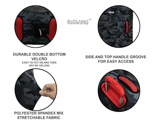 Image of BIGWING Protective Cover with Camouflage Print in Polyester Fabric for Small & Medium Size (20'-24' Inch 55-65 cm) Soft Luggage Trolley Bag Cover Combo Pack of 2 (Fitts Only On Fabric Trolley Bag)
