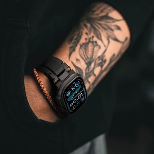 Image of amBand Bands Compatible with Apple Watch Ultra 3 /2 /1 49mm, M1 Sport Series Rugged Durable Strap with Metal Connector to Match Ultra's Titanium Case for iWatch 49mm Men Matte Black