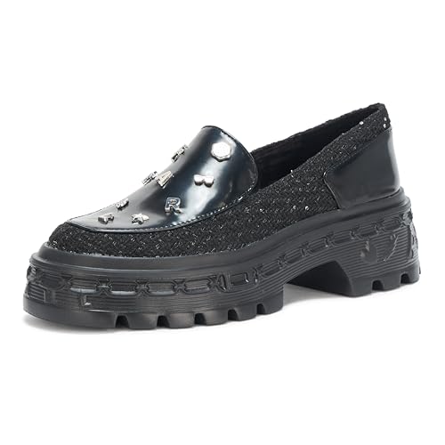 Image of Karl Lagerfeld Women's Lylah Lug Sole Platform Loafer with Pins