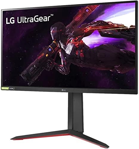 LG 27GP850-B Ultragear Gaming Monitor 27 QHD (2560 x 1440) Nano IPS Display, 1ms Response Tim, 165Hz Refresh Rate, NVIDIA G-SYNC Compatible, AMD FreeSync Premium, Tilt/Height/Pivot Adjustable Stand