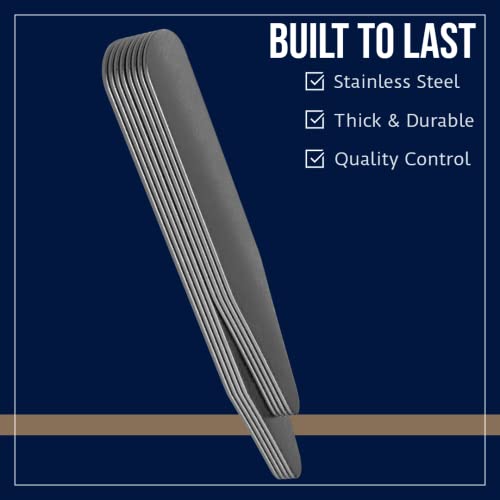 Quality Stays 8 Collar Stays For Men's Dress Shirts - Metal Dress Shirt Collar Inserts In 2 Sizes - Metal Collar Stays For Men In Tube Collar Stay Holder (2" & 2.5") #TOP4
