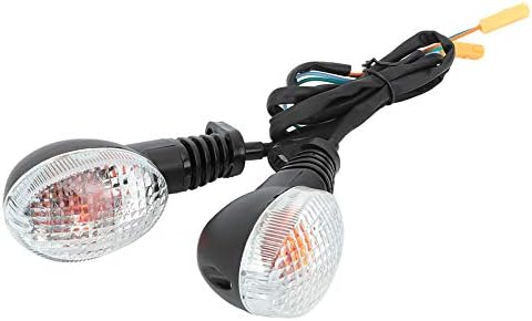 Indicador de señal de giro para motocicleta, 2 piezas LED de luz de giro para Kawasaki Para Ninja 250 modificación de motocicleta (negro blanco)