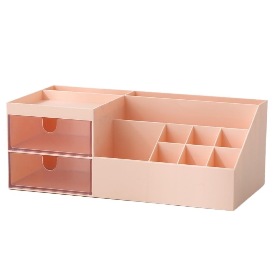 Organizer na Kosmetyki Organizator Na Przybory Do Makijażu, Pudełko Do Przechowywania Kosmetyków Na Biurko Z Szufladami Na Blat Lub Łazienkę Przechowywanie Kosmetyków (Color : Rosa)