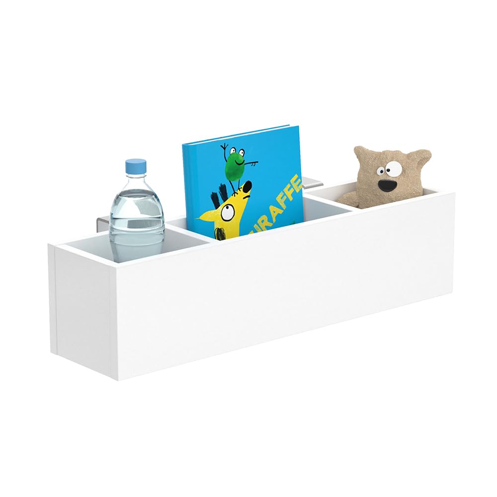 VitaliSpa Estante para Cama Infantil, Blanco, 60 x 15 cm, para Guardar Libros, Juguetes y Objetos cotidianos