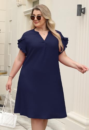 Image of Celkuser Plus Size Casual Summer Shirt Dress for Women