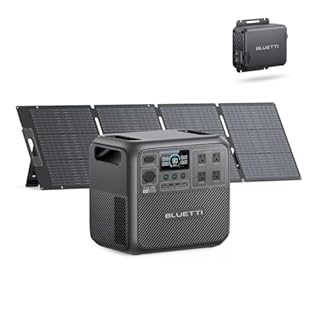 BLUETTI Elite 200 V2 Solar Generator with 200W Panel and Charger 1 (Ships Separately), 2073.6Wh Portable Power Station, w/4 2600W AC, 560W DC-DC Car Charger, for RV, Camping, Emergency Use