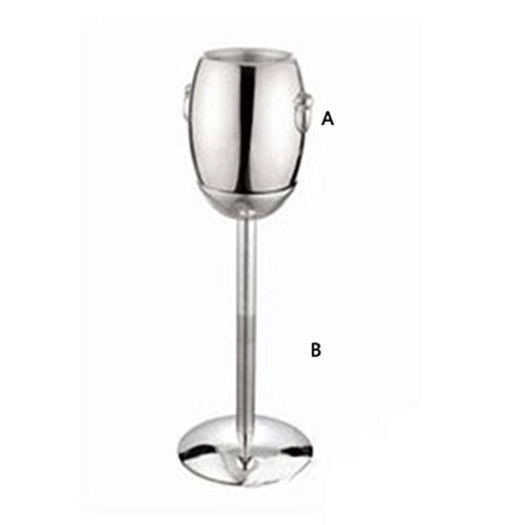 Secchiello per Il Ghiaccio in Acciaio Inox, Secchiello per Champagne, Secchiello per Il Ghiaccio con Doppio ripiano, ripiano, portaghiaccio con Orecchio, Bar con Botte per Vino, deposito per Vino