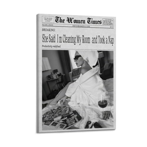 Toile style journal de New York noir et blanc cadre vintage 40x60cm