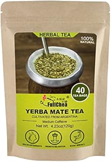 FullChea - Yerba Mate Tea Bag, 40 Teabags, 3g/bag - Unsmoked, Cultivated From Argentina - Rich In Antioxidants And Plant Nutrients