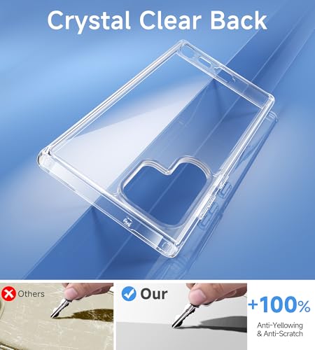 USLAI Case for Samsung Galaxy S23 Ultra 5G, Anti-Yellowing, Crystal Clear Back, Shockproof & Military‑Grade Drop Protection - Transparent - Image 2