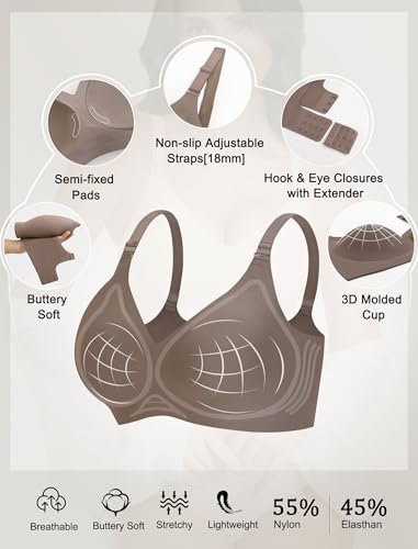 Womens Seamless Bras No Underwire Push Up Full Coverage Everyday Wireless Bra Comfortable Supportive Tshirt Bralette4