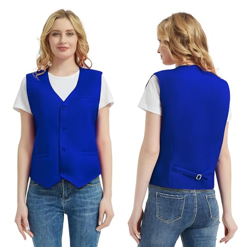 TopTie Custom Waiter Uniform Unisex Button Vest Imprint Logo For Supermarket Clerk & Volunteer4