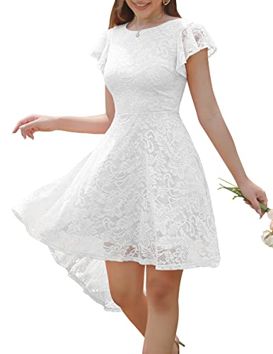 BeryLove Abendkleid Hochzeit Ball Kleidcocktailkleid Damen Elegant für Hochzeitballkleid BLP7048 White XL Cover
