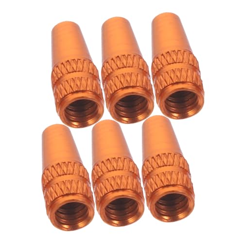 6 Pcs Tapones de Válvula Naranja para Bicicleta miniatura 1
