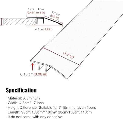 Réducteur de seuils métalliques gris pour transition de sol