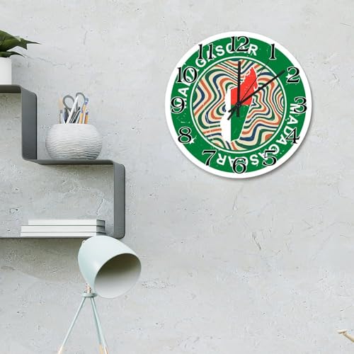 Horloge murale Madagascar grand format lisible pour décorer un mur blanc vide - 3