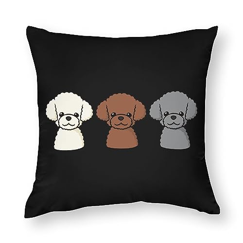VACSAX クッションカバー 60x60cm トイプードル シンプル インテリア 部屋飾り 座布団カバー 手触り良く ソファ背当て 抱き枕カバー ピロケース 椅子 車内 ベッド ソファー用