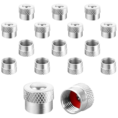 Anruyi 16 PCS Metal Valve Caps with Rubber Ring Cover