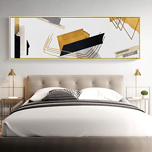 Affiche abstrait moderne au-dessus du lit déco chambre à coucher