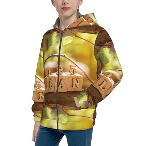 Action Plan 2025 Kids Pullover Hoodies Boys Zip Up Sweatshirts Girls Athletic Clothes with Pocket