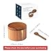 KITCHENDAO Acacia Wood Salt Cellar Bowl Box with Built-in Spoon to avoid Dust, Elegant Kitchen Salt Container Holder with Swivel Magnetic Lid to Storage Pepper Spice Bath Salt Sea Salt, 6OZ