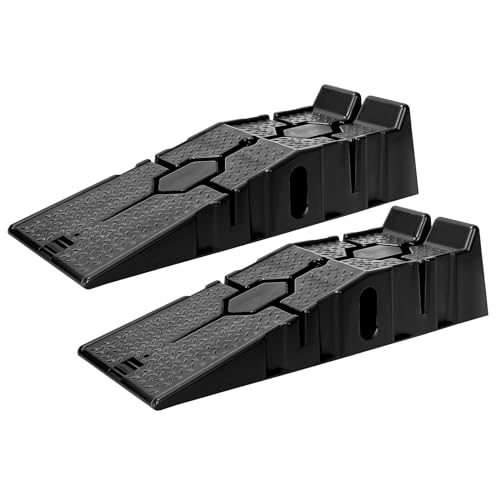 2Pcs Car Ramps Heavy Duty - 5000KG Capacity, Polypropylene Plastic Loading Access Ramps, Lift Low Profile Vehicles