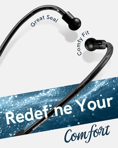 Image of FriCARE Tunable Stethoscope - Dual Head Estetoscopio for Nurses, Doctors | Paramedics, Students, Smooth Black Tube, Matte Silver Grey Finish Chestpiece
