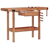 schraubstock für hobelbank selber bauen Max. Tragfähigkeit: 136 kg Tidyard Hobelbank Werkbank mit Schublade 2 Schraubstöcken 4 Stopper 4 Holznägel Holzwerkbank Hobeltisch Arbeitstisch Werktisch, Hartholz