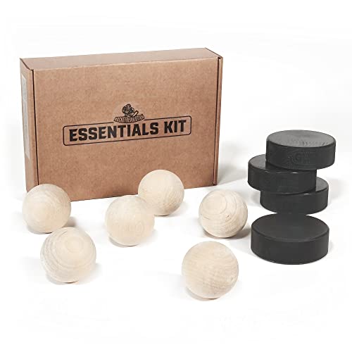 Hockey Revolution Essentials Kit - schwedische Stickhandling Bälle aus Holz mit Hockey-Pucks und starkem Kunststoff-Puck - Trainingsgeräte ohne Sprungkraft Cover