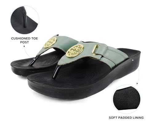 Image of AEROTHOTIC Arch Support Flip Flops for Women Comfortable Stylish Straps with Non Slip Footbed Fashion Dressy Sandals Outdoor Travel Vacation Essentials