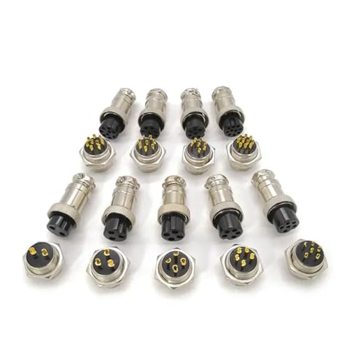 Conector aviación GX16 chapado en oro 9 pines miniatura 4
