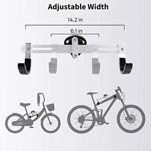 image for Sportneer Bike Wall Mount, Adjustable Horizontal Indoor Storage Rack f