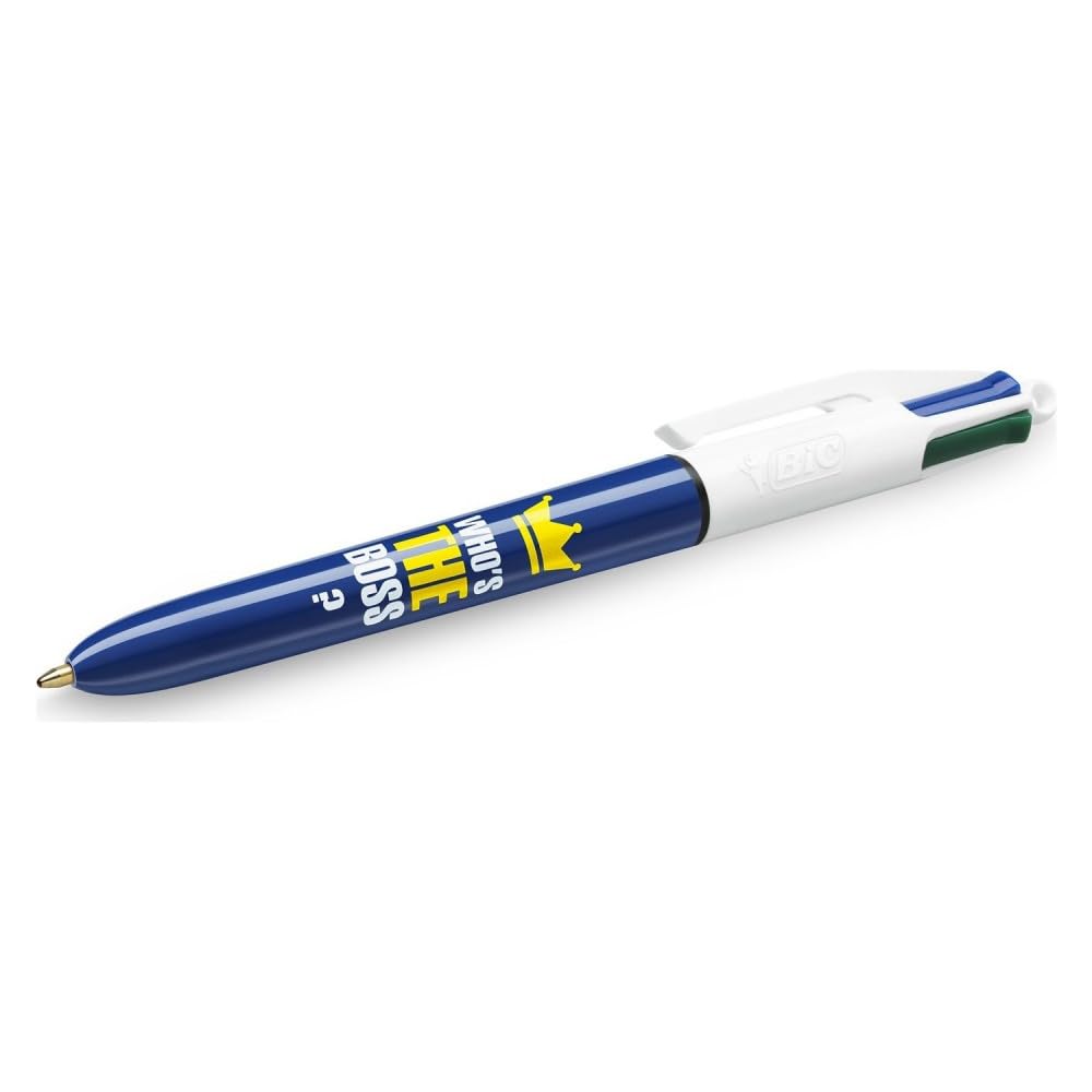 BIC 4 Colori Messaggi Penna A Sfera | Punta Media 1 Mm Ricaricabile | Confezione Da 12 Con Messaggio "Who's The Boss?" - 2