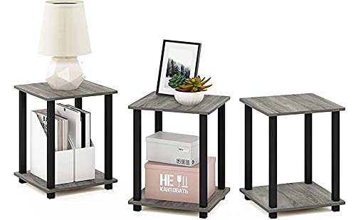 Image of Ash & Roh 2-Tier End Table Adjustable Storage Shelf, Modern Night Stand, Sofa Table for Small Space, Living Room, Bed Room. (2 x 2 End Table)