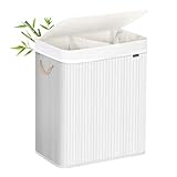 SONGMICS Cesto Ropa Sucia, 100 L, Cesta Colada 2 Clasificaciones, con Tapa,...