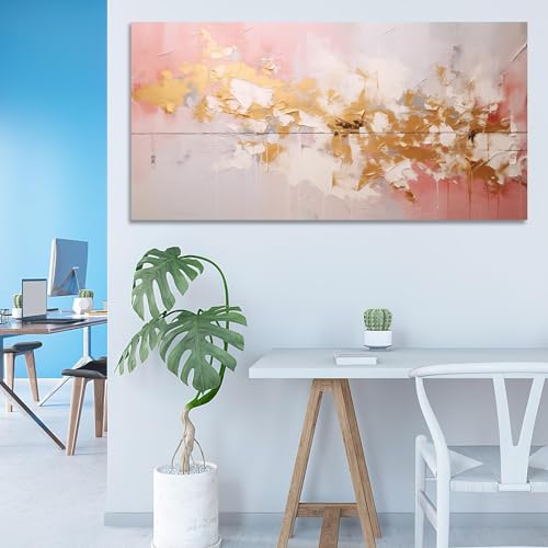 Art mural marbre rose abstrait pour un salon moderne et cocooning - 7