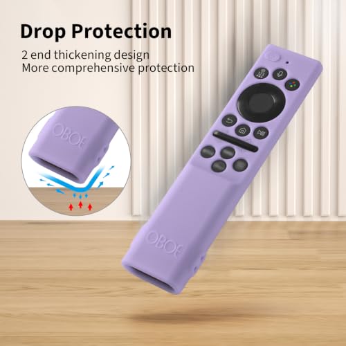 Image of Oboe Silicone Tv Remote Cover Compatible with Samsung Smart Tv Remote 2026 Model BN59-01498A Open Key Case with Lanyard (Lavender Purple) [REMOT E NOT Included]
