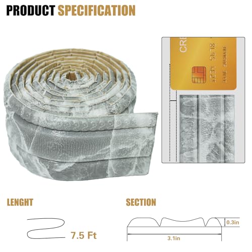 WAPANE Adesivo autoadesivo, borda de papel de parede de moldagem de coroa flexível, linhas de borda